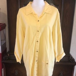 💖 Liz Baker Yellow Button Up Jacket